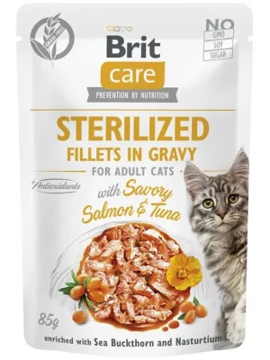 Brit Care Cat Fillets in Gravy Sterilized Salmon & Tuna 85g Shop Nu