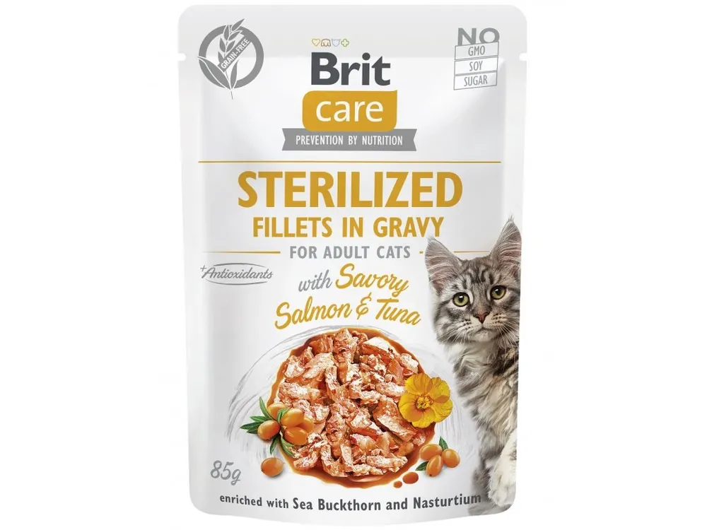 Brit Care Cat Fillets in Gravy Sterilized Salmon & Tuna 85g Shop Nu