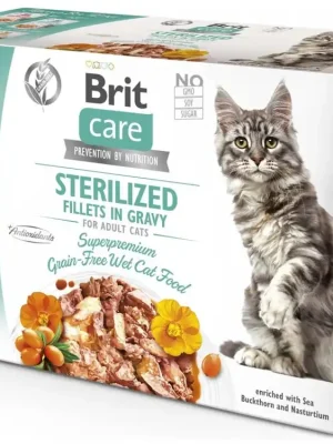 Brit Care Cat Flavour box Sterilized Fillet in Gravy 12x85g Betaalbaar