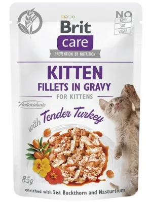 Brit Care Cat Fillets in Gravy Kitten Tender Turkey 85g Weekendaanbieding