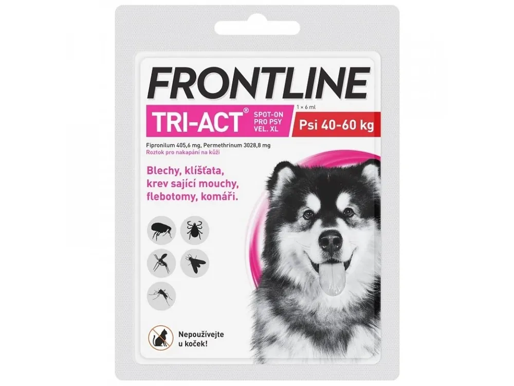 Gecertificeerd FRONTLINE TRI-ACT spot-on for dogs XL (40-60 kg)-1x6ml