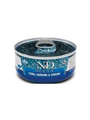 Bestel Nu N&D CAT OCEAN Adult Tuna & Sardine & Shrimps 70g