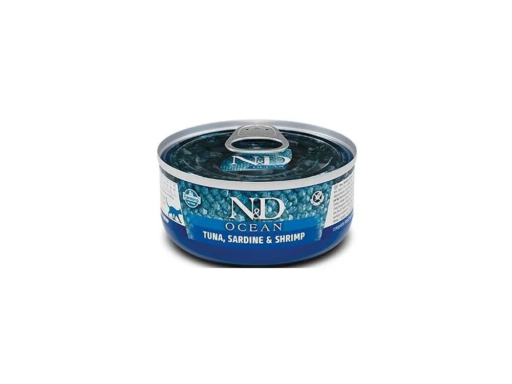 Bestel Nu N&D CAT OCEAN Adult Tuna & Sardine & Shrimps 70g