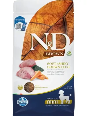 Bestel Nu N&D BROWN DOG Adult Mini Lamb & Spirulina & Carrot 2kg