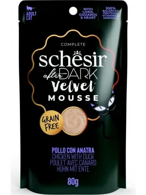 Betaalbaar Schesir Cat kapsa After Dark Velvet Mousse kuře/kachna 80g