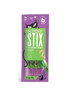 Beste Prijs Schesir Cat pochoutka Stix Liquid Snack kachna 6x15g