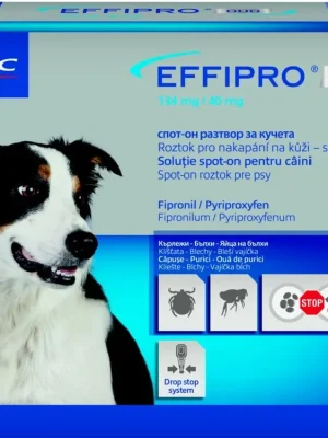 Effipro DUO Dog M (10-20kg) 134/40 mg, 4x1,34ml Populair