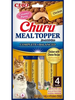 Alleen Vandaag Churu Cat Meal Topper Chicken with Cheese Recipe 4x14g