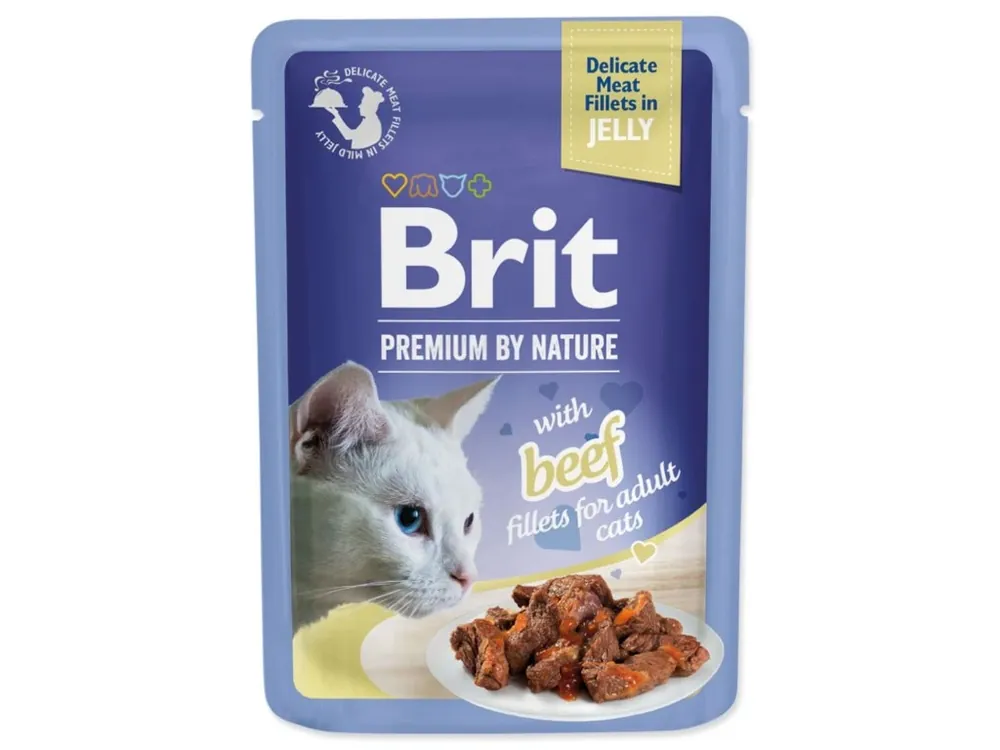 Aanbieding Brit Premium Cat Delicate Fillets in Jelly with Beef 85 g