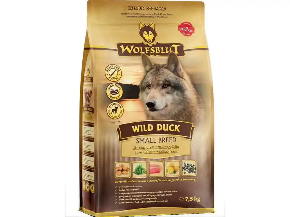 Bestseller Wolfsblut Dog Small Breed Wild Duck 7,5kg