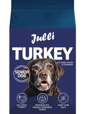 Exclusieve Aanbieding JULLI Dog Grain Free Senior rich in fresh Turkey & Potato 2kg